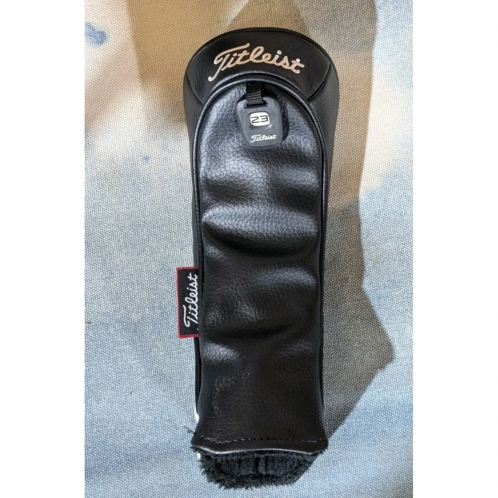 Titleist GT 5 3/7 Wood Fairway Headcovers Black White Vinyl Golf Club Cover Set